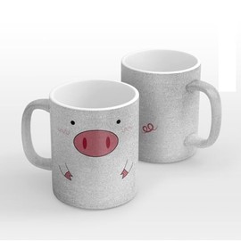 Taza Cerdito | Para Regalo | Sublimada | Tazas para Cafe Bonitas | Taza Glitter | Varios Colores | PIXTREATS | Rosa