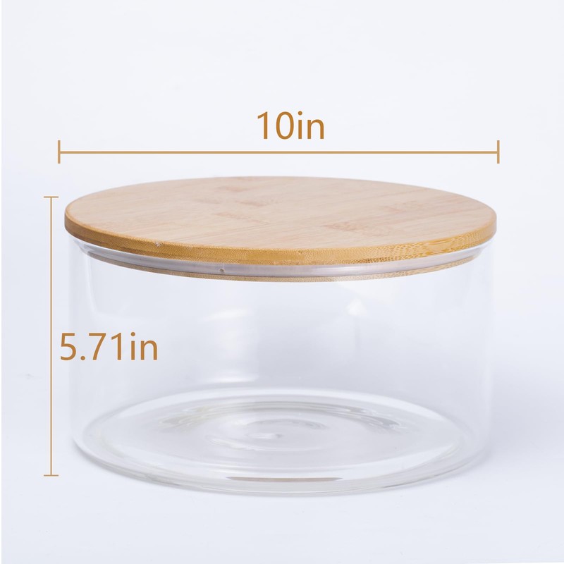 Opexscal 190oz Extra Large Glass Trifle Bowl with Lid, Modern