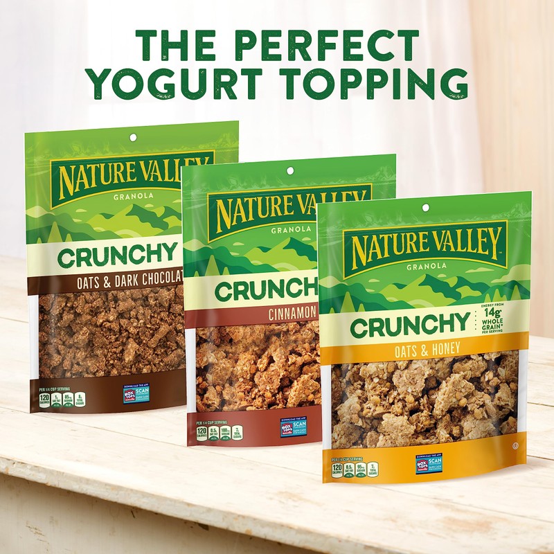 Nature Valley Protein Granola, Oats and Honey Granola, Resealable Snack