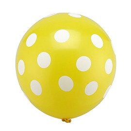 50 pcs 12" (30CM) Polka Dots Balloons Pearlised Metallic Air or Helium Wedding Birthday Christmas Party Decoration in Several Colours (Yellow)