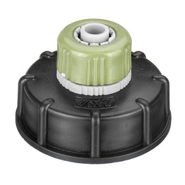 TOOLSTAR IBC adapter, plastic, IBC tank adapter, garden hoselock fitting tool S60 x 6 thread with a snap-on connector (1 piece)