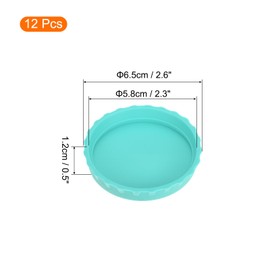MECCANIXITY 12 Pcs Silicone Can Covers Airtight Seal Reusable Wine Corks Blue Green Rubber Bottle for Parties Home Kitchen Accessory Beverage Storage