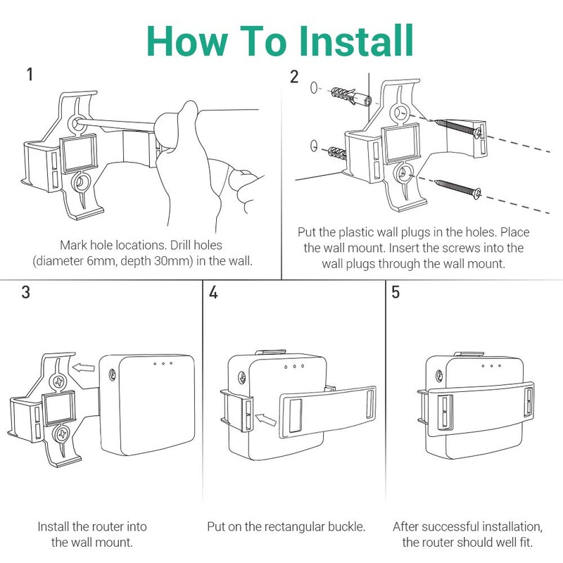 GL.iNet WiFi Router Holder Wall Mount with Screws, Compatible with