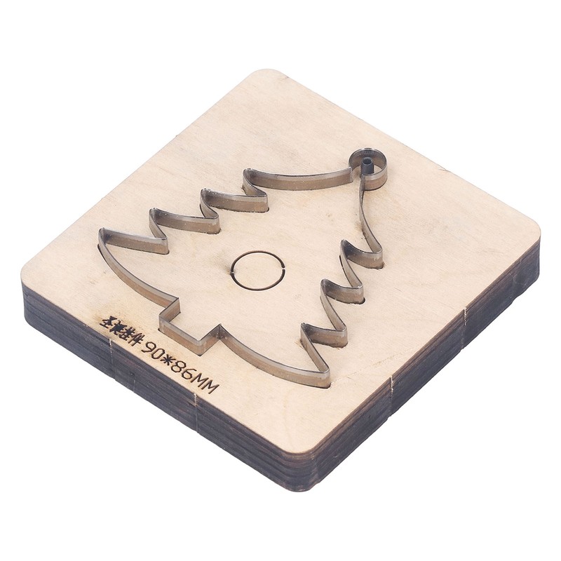 Leather Cutting Die Christmas Tree Alloy Steel and Birch Wood