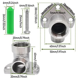 Stainless Steel Pipe Adapter Kit For Exposed Bath Faucet,Mixer Valve Convert In-Wall To Surface Mount,G1/2 Female Threads x G1/2 Male Threads Hose Pipe Fitting(2pcs)