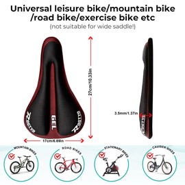Ruayia Bicycle Saddle Cover, Comfortable Padded Saddle Protection, Bicycle Saddle Cover Thickening, Dustproof, Suitable for Most Bikes such as Road Bike, Mountain Bike and Trekking Bike - Red