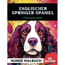 Englischer Springer Spaniel Malbuch für erwachsene: 50 lustige & einzigartige Hunde-Malvorlagen für Therapie, Stressabbau, Entspannung und Achtsamkeit