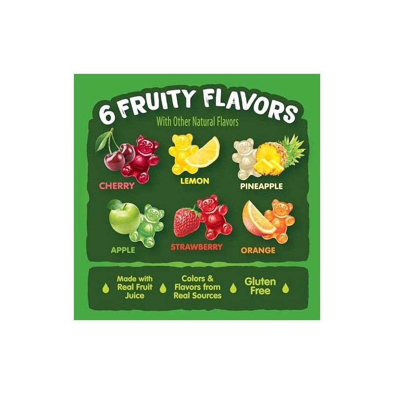 Black Forest Gummy Bears Soft Juicy Fruit Snacks 80oz 6