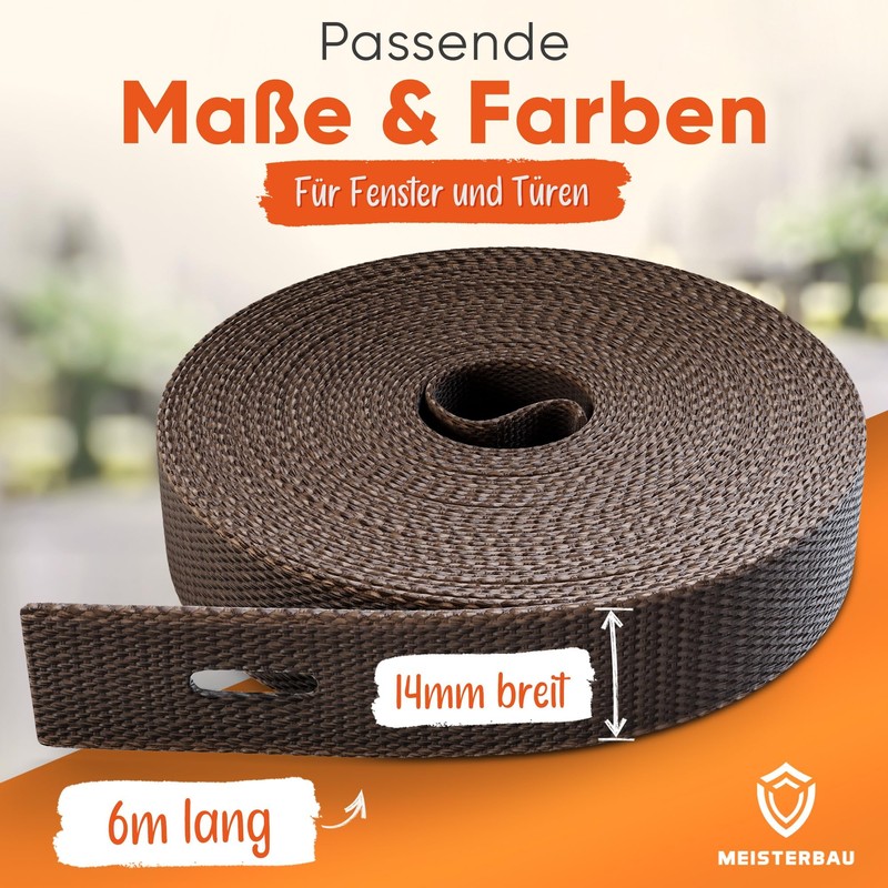 MEISTERBAU - 6 m Roller Shutter Belt 14 mm [Made