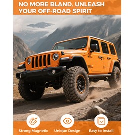 MODELAUTO Keyhole Covers for 2018–2025 Jeep Wrangler JL & Gladiator JT Front Door, 2 Piece Magnetic Lock Protectors with Unique Design, Easy Snap-On Installation, Decor Accessories (Eagle Style)