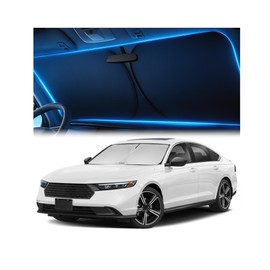 Windshield Sunshade for Honda Accord 2023, 2024, 2025 – Innovative No-Light-Pass Technology, Mirror Cut-Out, Blocks 99% UV Rays – Fade-Resistant, Easy-Fold Honda Accord Windshield Sun Shade