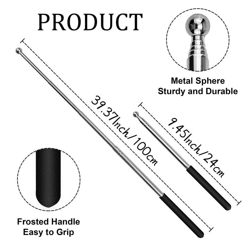2 Pack Retractable Teacher Pointer Stick, Telescopic & Extendable Whiteboard