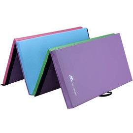 Gymnastics Mat Exercise Mat - 4'x8'x2" Tumbling Mat Thick Folding Gym Mat Fitness Workout Mat PVC Cover Carrying Handles (Gymnastics mat 2)