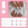 JUSTOTRY Pack of 24 Rose Glitter Press On Nails Square