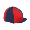 Shires Stretch Skull Hat Cover, Silk in Navy/Raspberry. Onesize