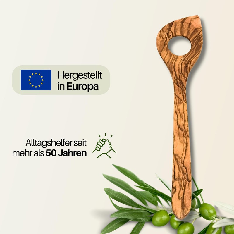 Hansi Risotto Spoon Point with Hole Olive Wood
