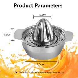 Lemon Squeezer Stainless Steel Manual Citrus Juicer Manual with Container 300 ml Strong Robust Professional Quality Dishwasher Safe Handheld Lemon Squeezer