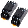 Relay Socket Base, 2-Pack, PYF11A, 11-Pin Relay Base Holder, Plastic,