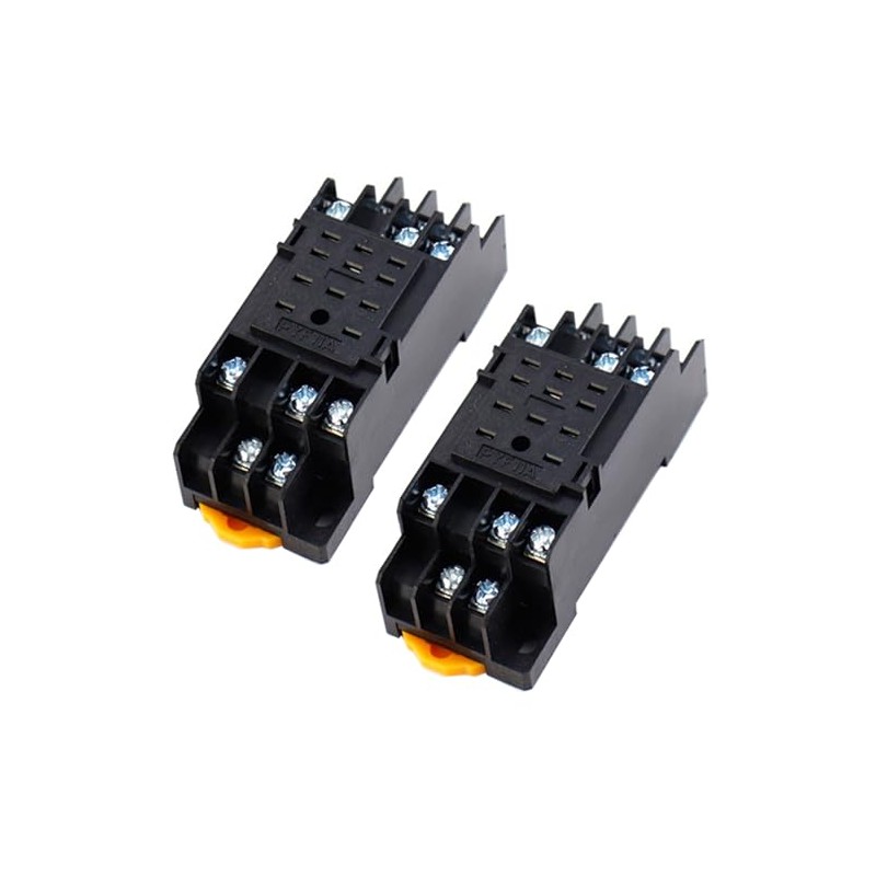 Relay Socket Base, 2-Pack, PYF11A, 11-Pin Relay Base Holder, Plastic,