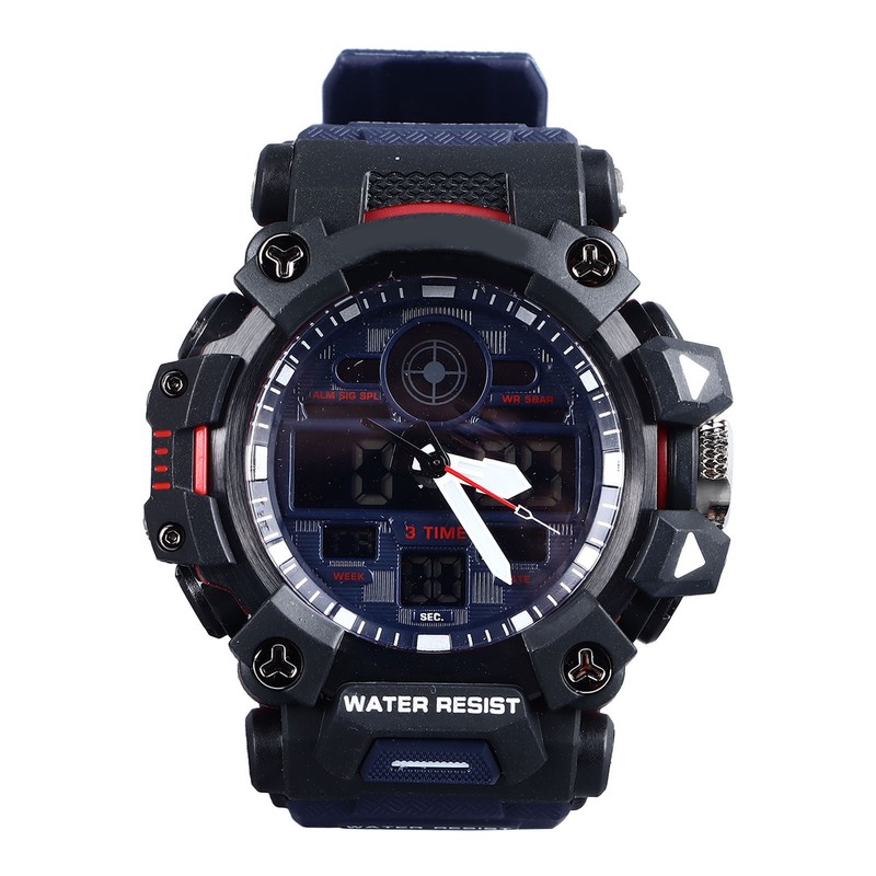 Men Digital Sports Watch Stopwatch Calendar Alarm Function Dual Time