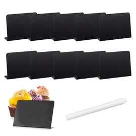 TAMUNI 10PCS Mini Chalkboard Signs with 1 Chalk Markers - Food Labels for Party Buffet, 4"x3" Small Rectangle Blackboards Place Cards, Table Numbers,Plants,Special Event Decorations