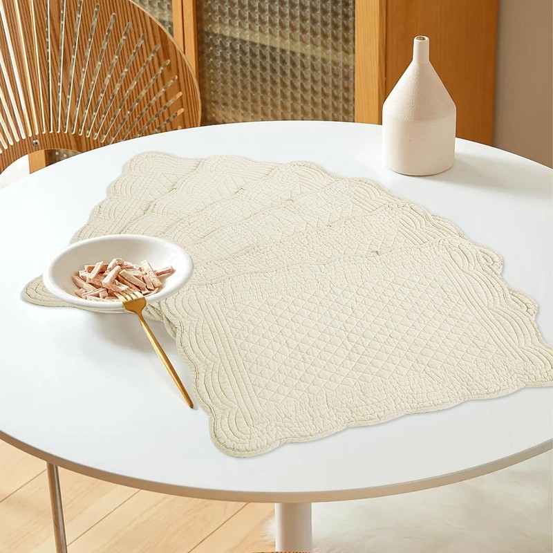 HOMBYS Quilted Placemats Set of 6 Washable-13x18 inches Rectangular Placemats