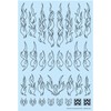 Haikyu Parts FTOL-BLK Fire Tribal Decal, Outline, Black, 1 Piece