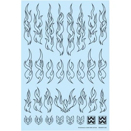 Haikyu Parts FTOL-BLK Fire Tribal Decal, Outline, Black, 1 Piece