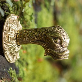 Antikas - Water Dispenser Koi Fountain Figurine Brass Gargoyle with Fish Head 1/2 Inch