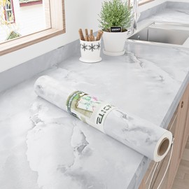 STICKEEP Matte Grey Marble Wallpaper Peel and Stick Countertops Waterproof Thick Marble Vinyl Wallpaper Self Adheisve Removable Gray Granite Contact Paper for Kitchen Bathroom Tables Walls 17.7"x120"