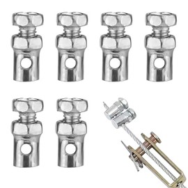 6 x Screw Nipples for Bowden Cable, 2.5 mm Max Bowden Cable Clamp Made of Copper Alloy, Universal Cable End Caps for Bicycle, Motorcycle, Lawn Mower, Go-Kart and Tractor
