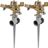 2Pcs Zinc Alloy Heavy Duty Stainless Steel Rotating Sprinkler，Adjustable 360
