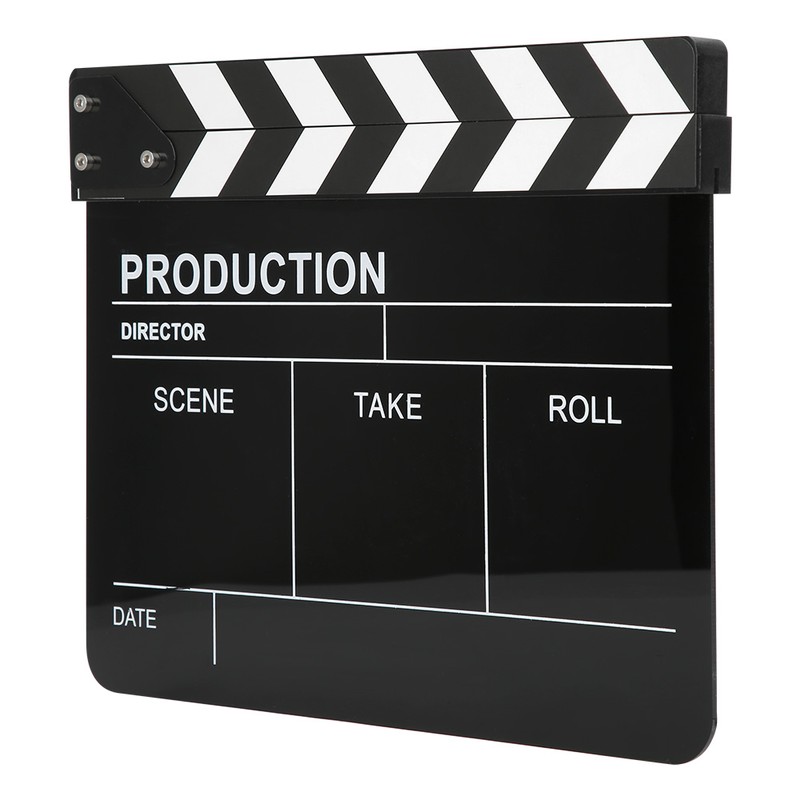 30x25CM Acrylic Clapperboard Director Professional Movie Film Action Clap Photography