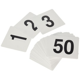 New Star Foodservice 23176 1 to 50-Double Side Plastic Table Numbers, 4 by 4 Black on, White