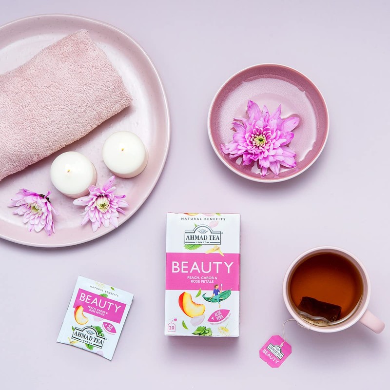 Ahmad Tea Natural Benefit Tea | Peach, Carob & Rose