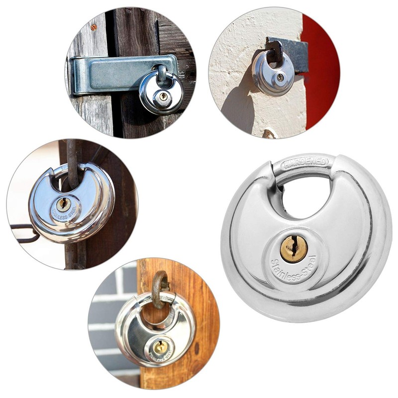 STARVAST 3 Pack Discus Padlock 70mm Stainless Steel Round Padlocks