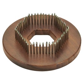 FINGERINSPIRE Hexagon Pin Loom Hexagon Wood Crochet Blocking Board with 55 pcs 1.55inch Pins Camel Color Wooden Crochet Blocking Board Kits Hexagonal Designs Portable Weaving Tool Accessory