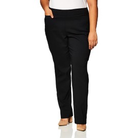 Briggs New York Womens Plus-Size Super Stretch Millennium Welt Pocket Pull-on Career Pants, Black, 24 US
