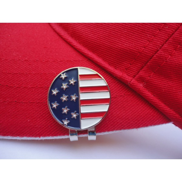 American Flag Golf Ball Marker & Magnetic Hat Clip
