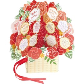 Z and Kay Basket Colored Paper Message Stickers with 40 Sheets of Mailing, Large Groups, Cute (Red)