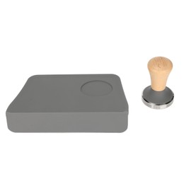 2Pcs Coffee Tamp Mat Integrated Silicone Coffee 90 Degree Corner Tampering Mat with Tamper Gray Dia 58mm