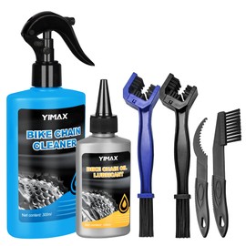 YIMAX Bike Chain Cleaner Set, Bike Cleaners Bicycle Cleaning Kit 100ML Chain Lube and 300ML Cleaning Spray, Bike Cleaner Kit with Brushes Cycling Maintenance, Suitable for All Types of Bike