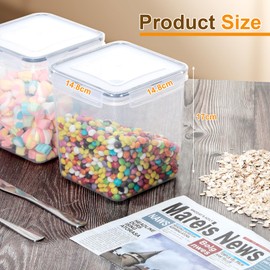 VINATO 2.5L Contenitori Ermetici per Alimenti 3pezzi- Barattoli per Cereali, Farina | Conservazione Senza BPA, con Etichette & Misurini