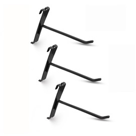 Wohegyy Gridwall Hooks 4 Inch, 50PC Stainless Steel Wall Mount Display Hooks for Grid Wall Panels,Grid Wall Accessory for Retail Store, Home Storage, Garage(Silver) (Black 4Inch 50Pack)