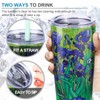 NymphFable 20oz Iris Flor Taza Termo Cafe para Llevar Taza