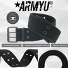 ARMYU Military Double Prong Canvas Belt, Heavy Duty Army Pistol