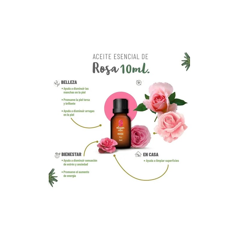 Aceite Esencial De Rosa 100% Puro Y Orgánico 10ml