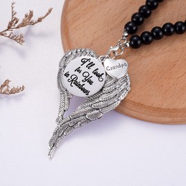 Loss of Grandpa Memorial Car Charm Sympathy Gift Grandfather Remembrance Rear View Mirror Hang Accessories Guardian Angel Grieving Funeral Gift Bereavement Condolence Keepsake