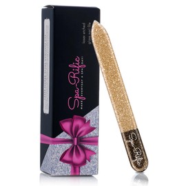 Spa-Rific Nano Laser Etched Glass Manicure Files, Professional Heavy Duty Nail Care Kit for Men, Women, and Adults - Single Gold