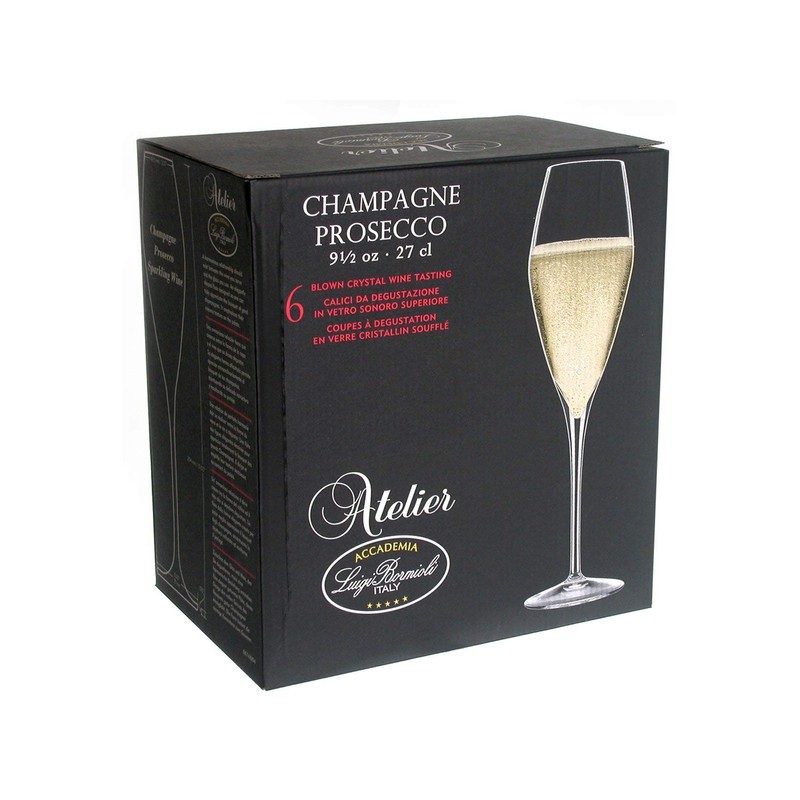 Luigi Bormioli Atelier 9.25 oz Champagne Glasses, 6 Count (Pack
